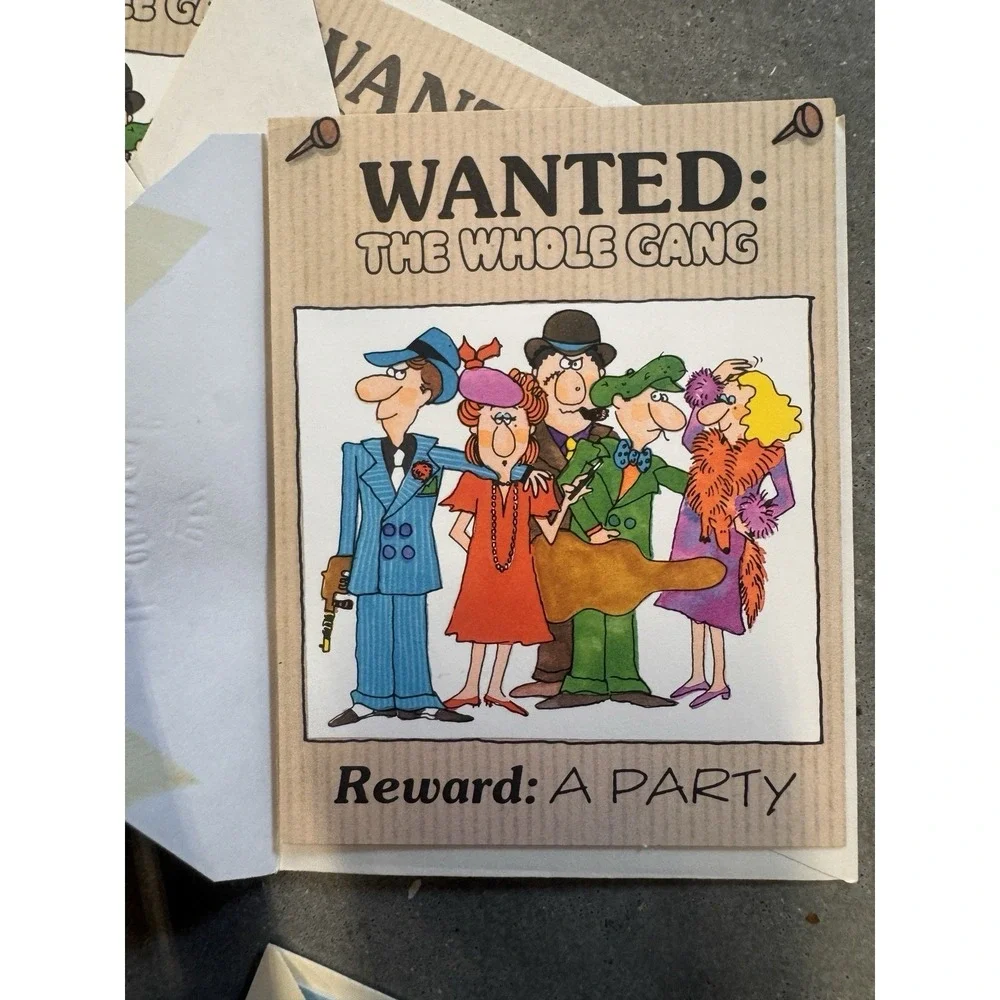 Vintage Party Invitation Card Lot Gangster Birds Humor Playing Cards